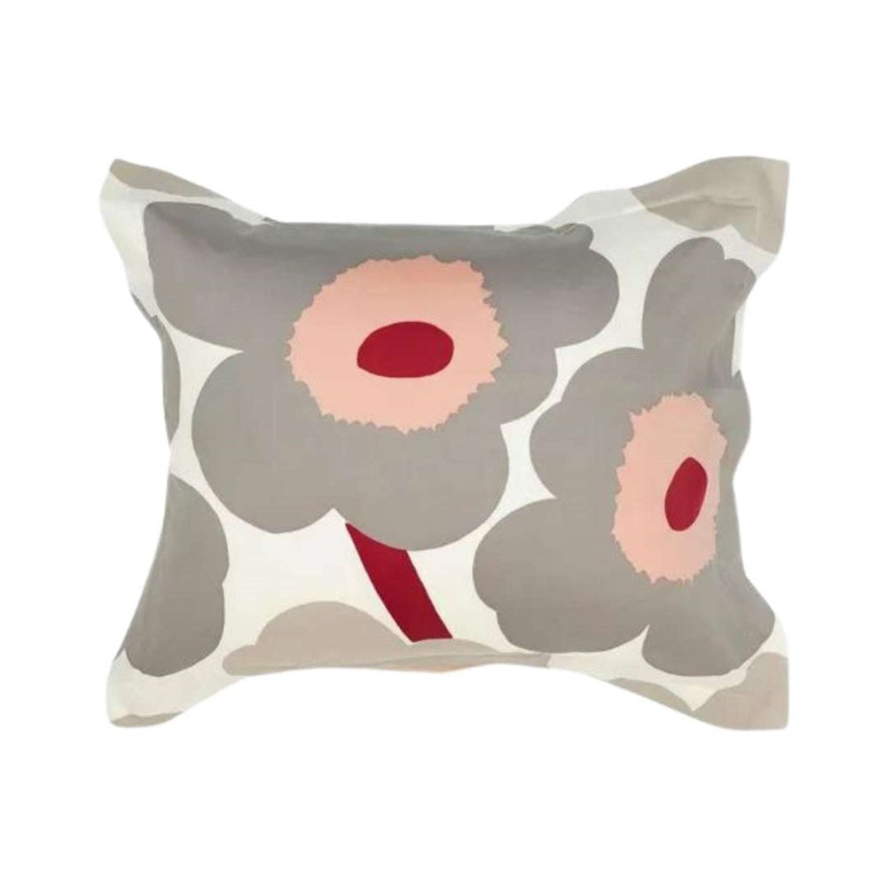 Unikko Satin Pillow Case 50x70/75cm in off white, warm grey, pink