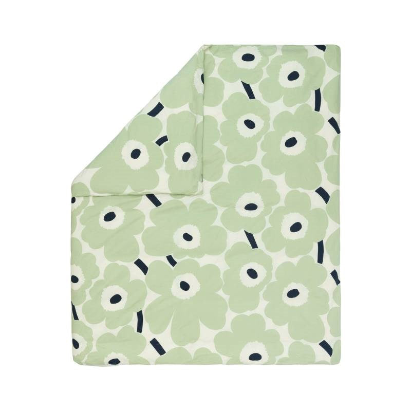 Unikko Duvet Cover in off white, sage, dark blue