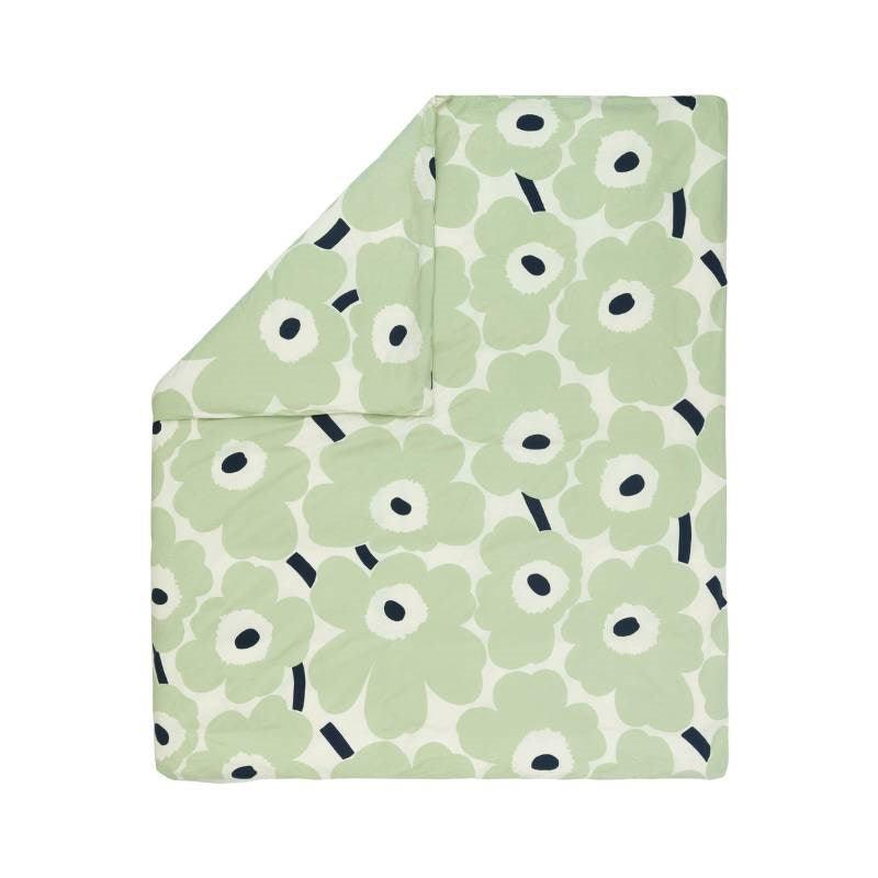 Unikko Duvet Cover 240x220cm in off white, sage, dark blue