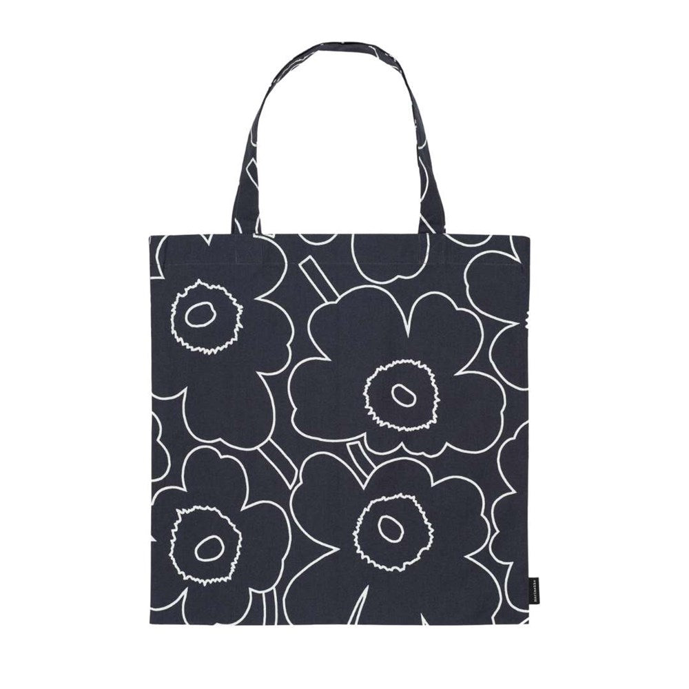 Pieni Piirto Unikko Tote Bag 44x43cm in black, white