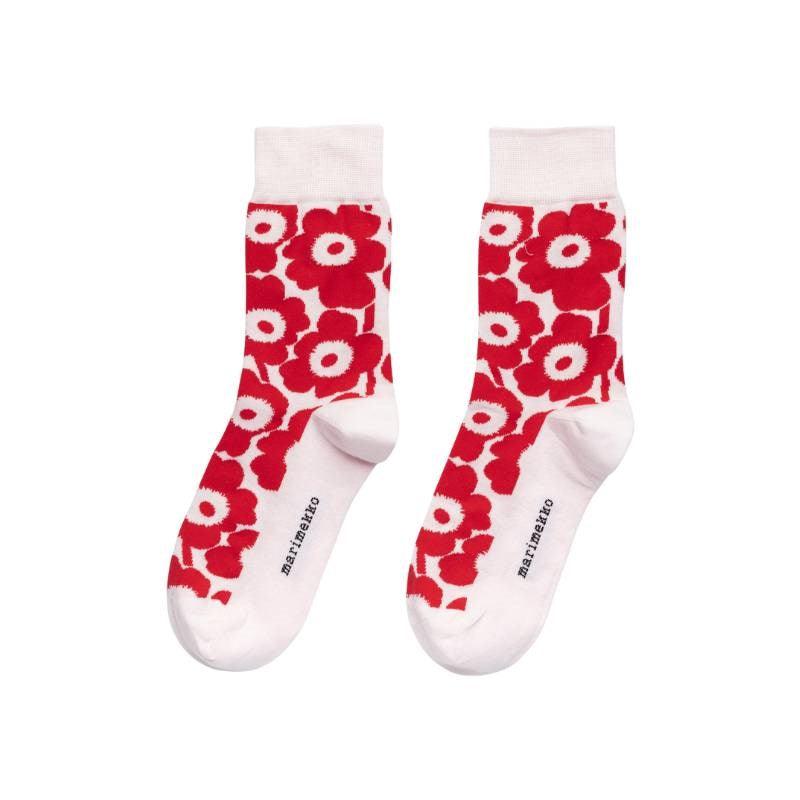 Kirmailla Unikko Tone Ankle Socks in red, light pink