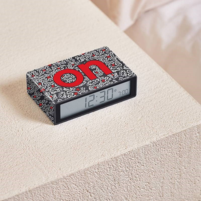 Keith Haring x Lexon Flip+ Alarm Clock - Love Black