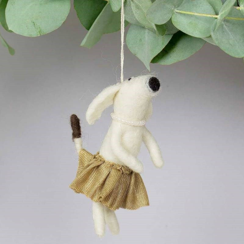 Glamorous Dog Felted Ornament