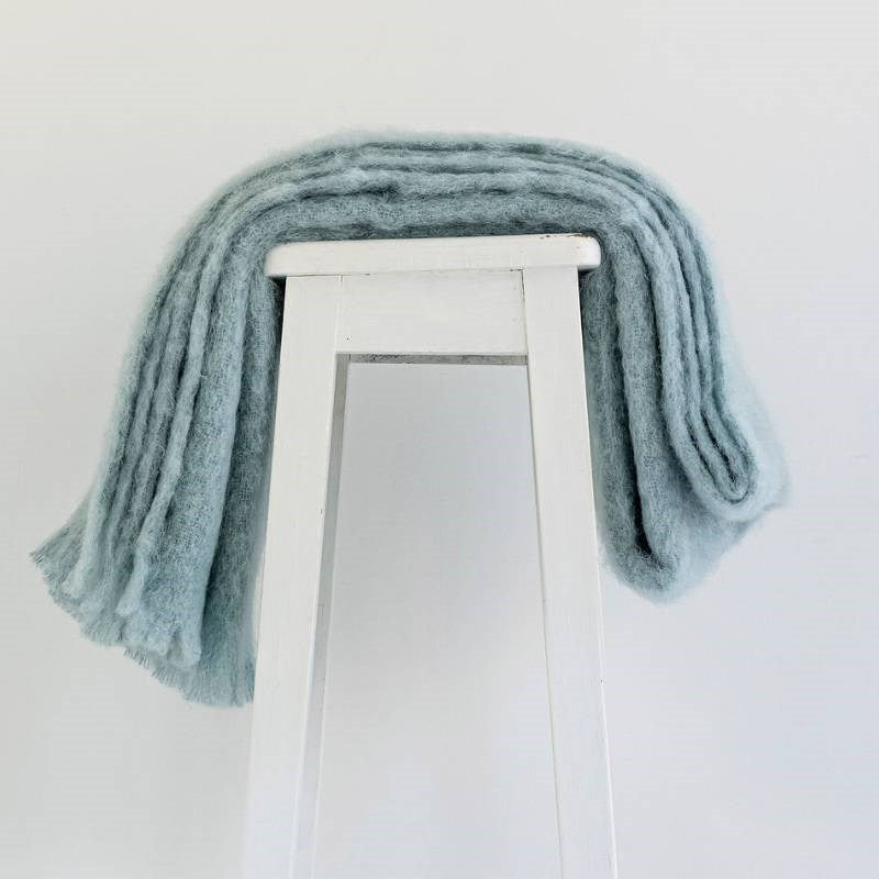 Windermere Mohair Throw 185 x 130cm in glacier