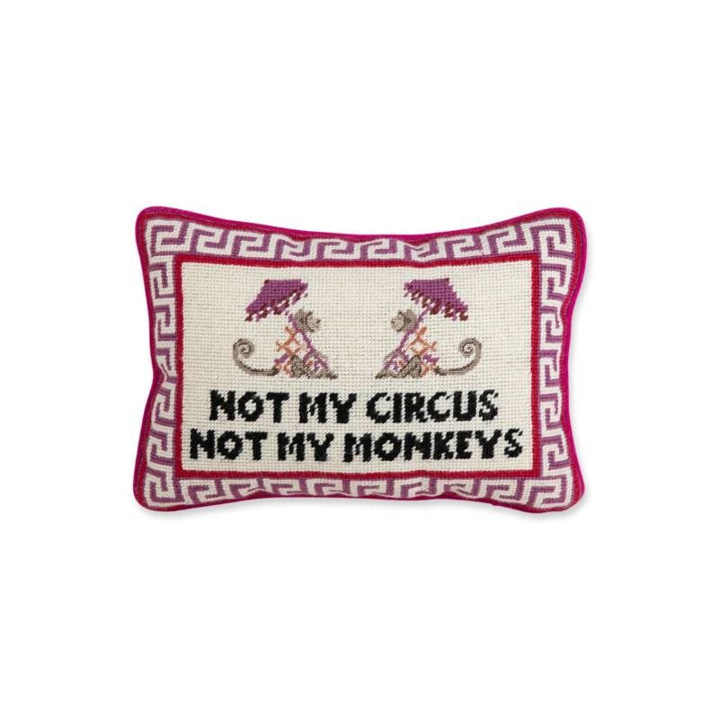 Not My Circus Needlepoint Cushion 25x35cm in multi