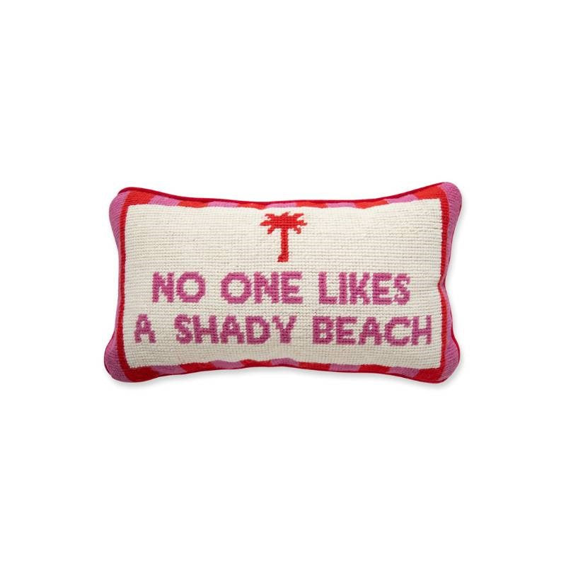 Shady Needlepoint Cushion 20x35cm in cream, pink, red