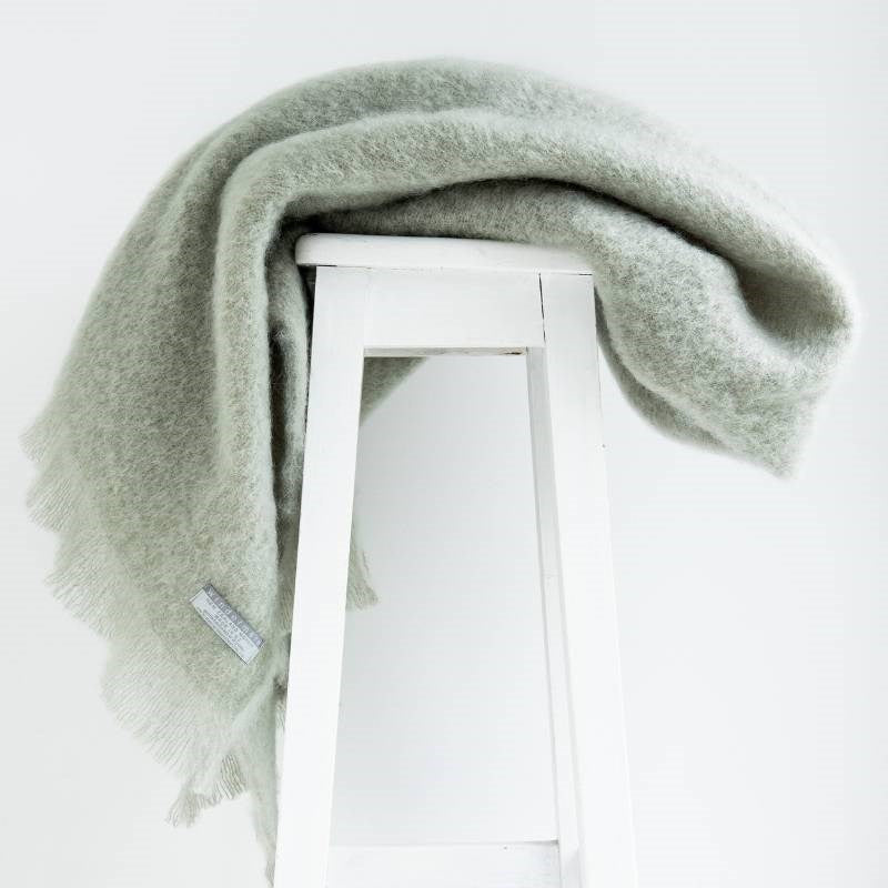 Windermere Mohair Throw 185 x 130cm in sage
