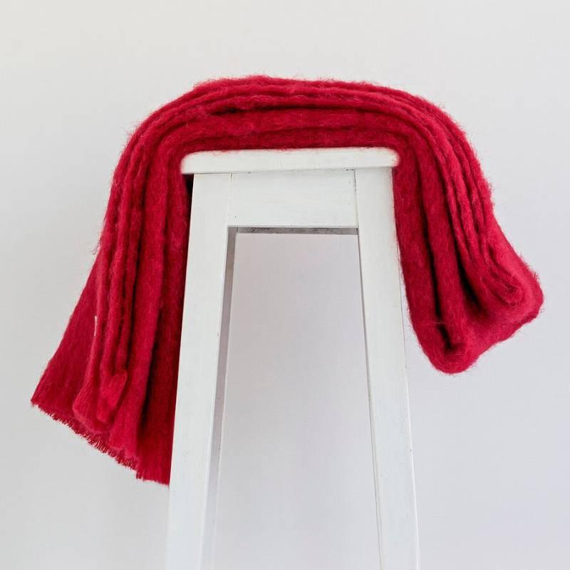 Windermere Mohair Throw 185 x 130cm in scarlet