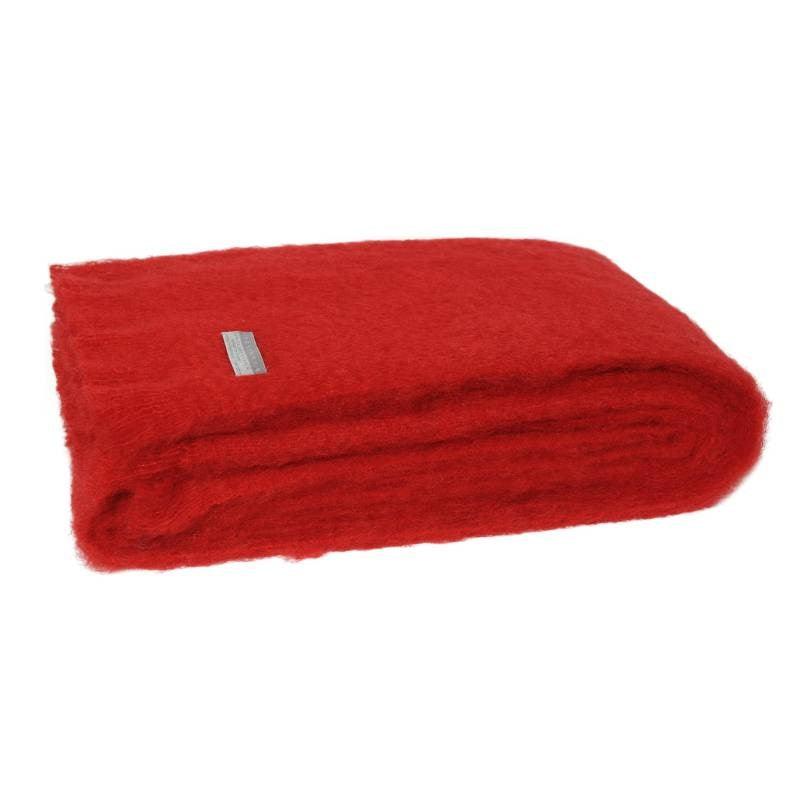 Windermere Mohair Throw 185 x 130cm in scarlet