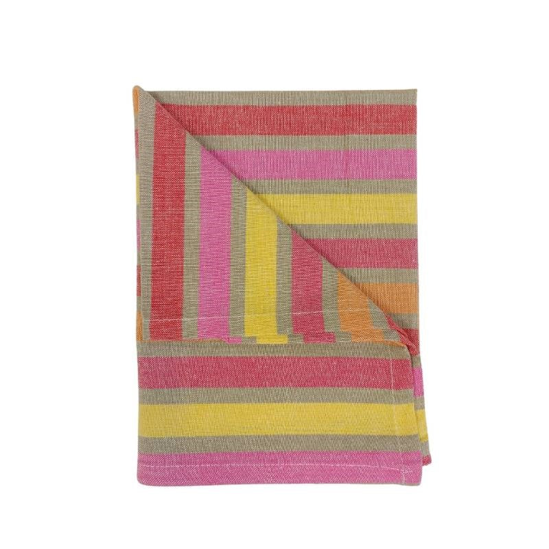 Joffa Pink Stripe Tea Towel