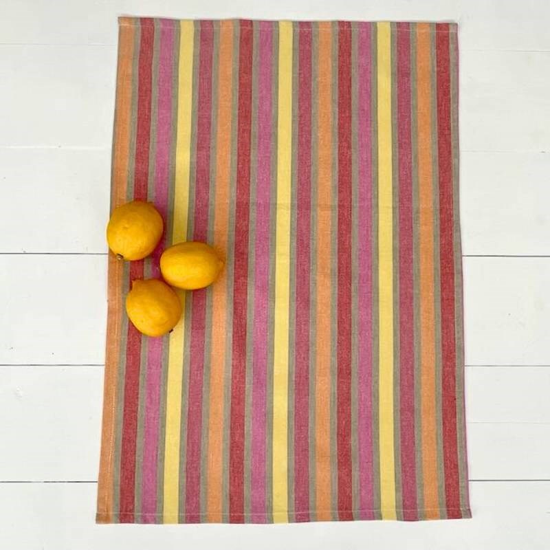 Joffa Pink Stripe Tea Towel