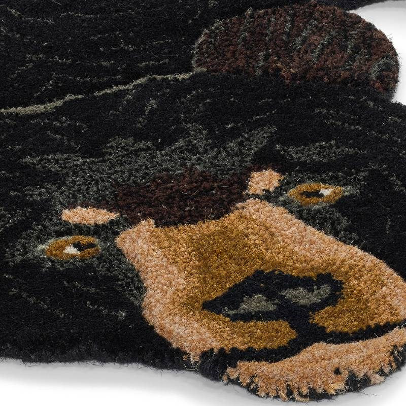 Blooming Black Bear Rug - Large