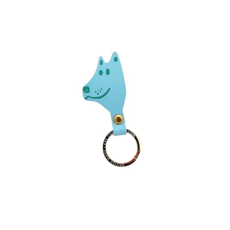 Dog Head Key Fob in turquoise