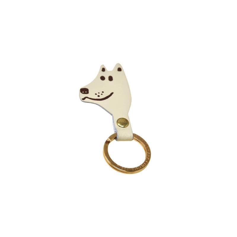 Dog Head Key Fob in cream