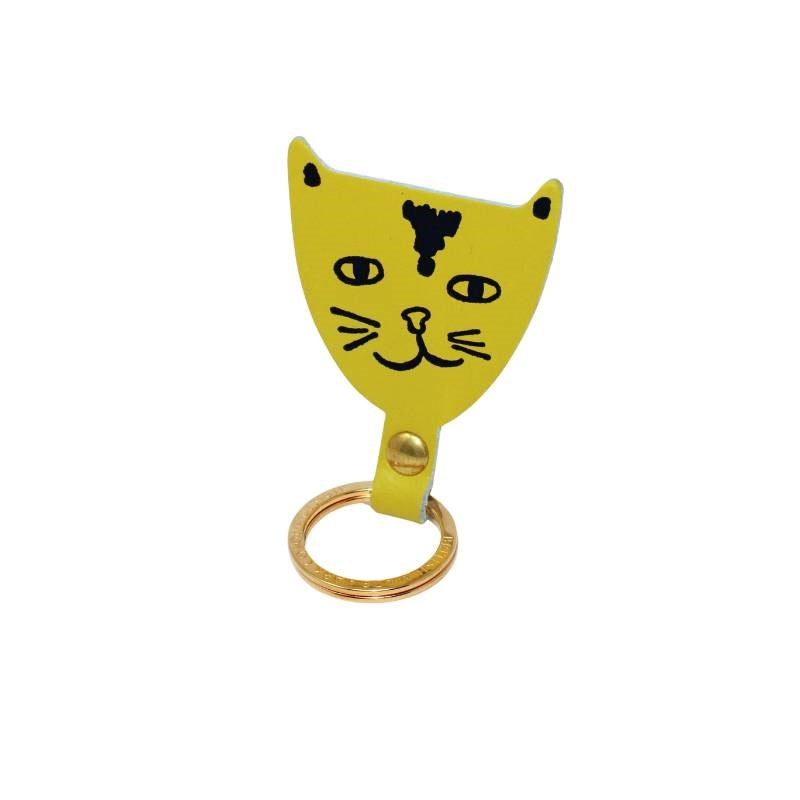 Cat Head Key Fob in acid green