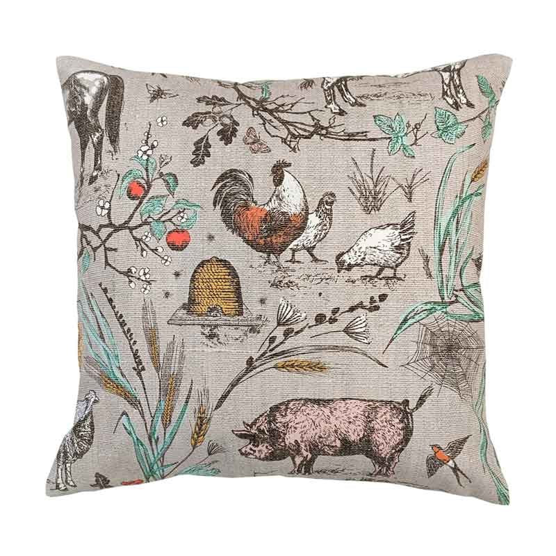 Homestead Toile Cotton Cushion Cover 45cm in multi