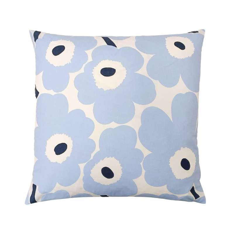 Pieni Unikko Cotton Cushion Cover 50cm in white, light blue, dark blue