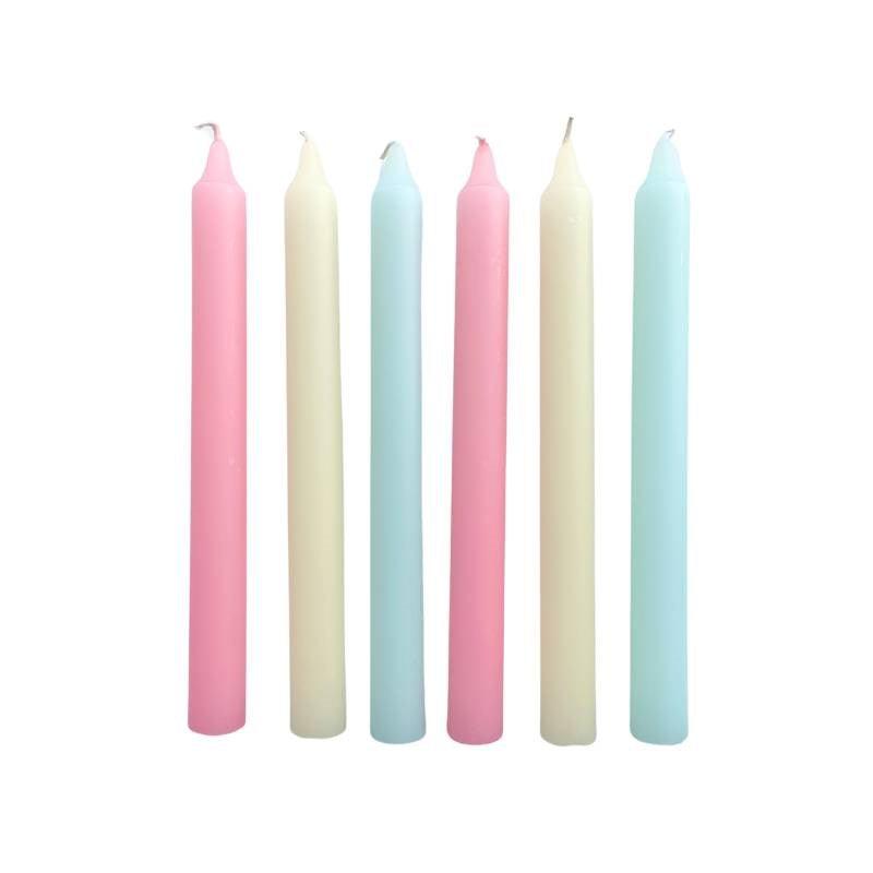 Happy Daze Taper Candle 240mm set of 6 in honey, pink, aqua