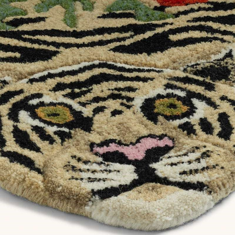 Floral White Tiger Rug - Small