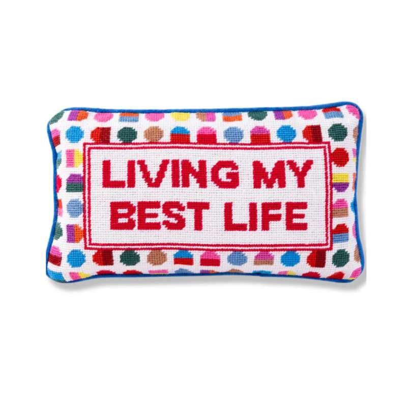 Best Life  Needlepoint Cushion 23x38cm in multi