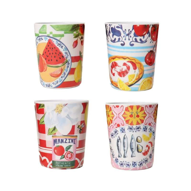 Italian Summer Cups - Set of 4