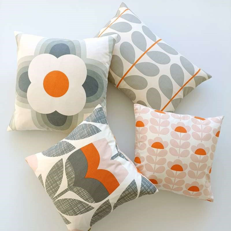 Rosebud Cushion Cover 45cm in orange