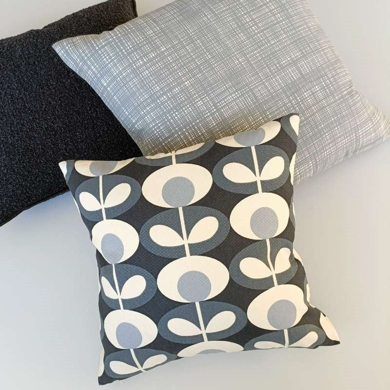 Scribble Cushion Cover 50cm in cool grey