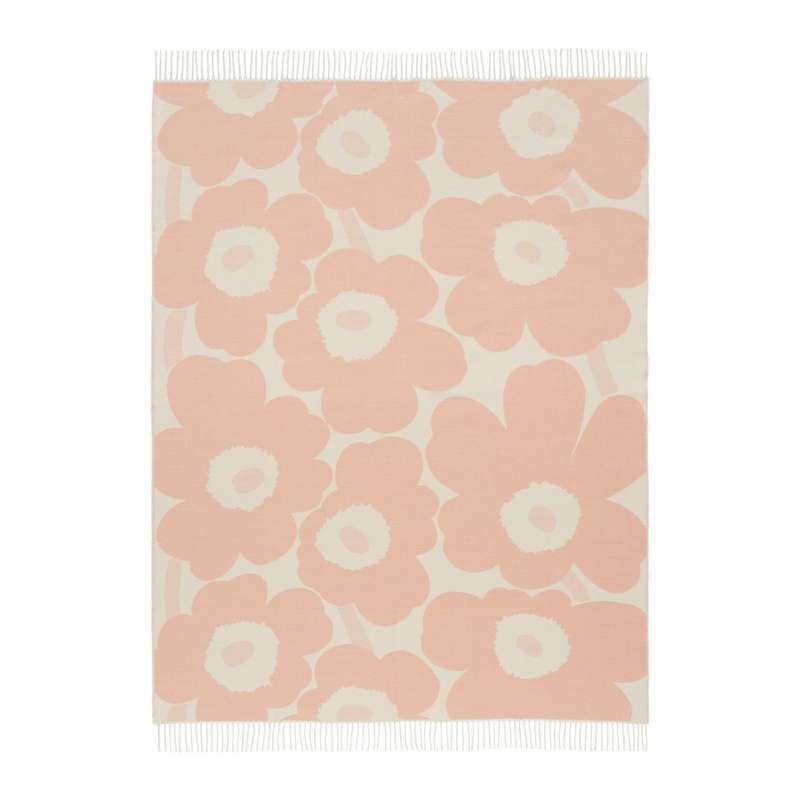 Unikko Blanket 130x180cm in light pink, cream