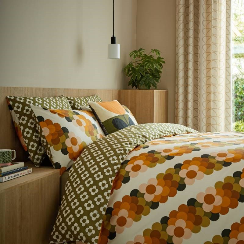 Retro Flower Stripe Bedding Set 135x200cm in multi