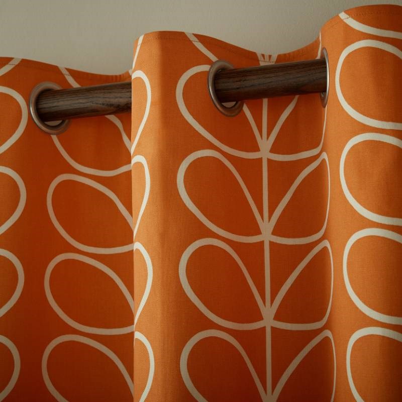 Linear Stem Eyelet Curtains in Burnt Orange