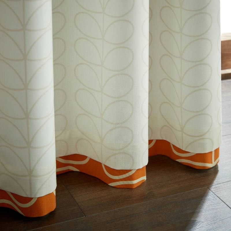 Linear Stem Eyelet Curtains in Burnt Orange