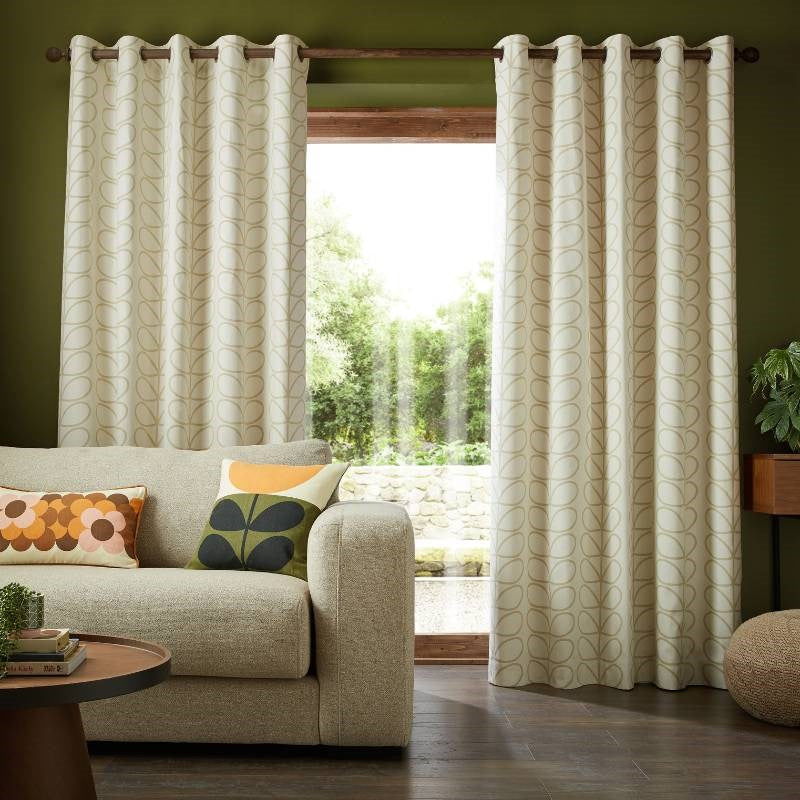 Linear Stem Eyelet Curtains in Natural