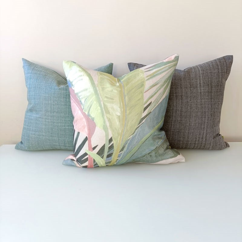 Overton Linen Look Cushion Cover 50cm in seafoam