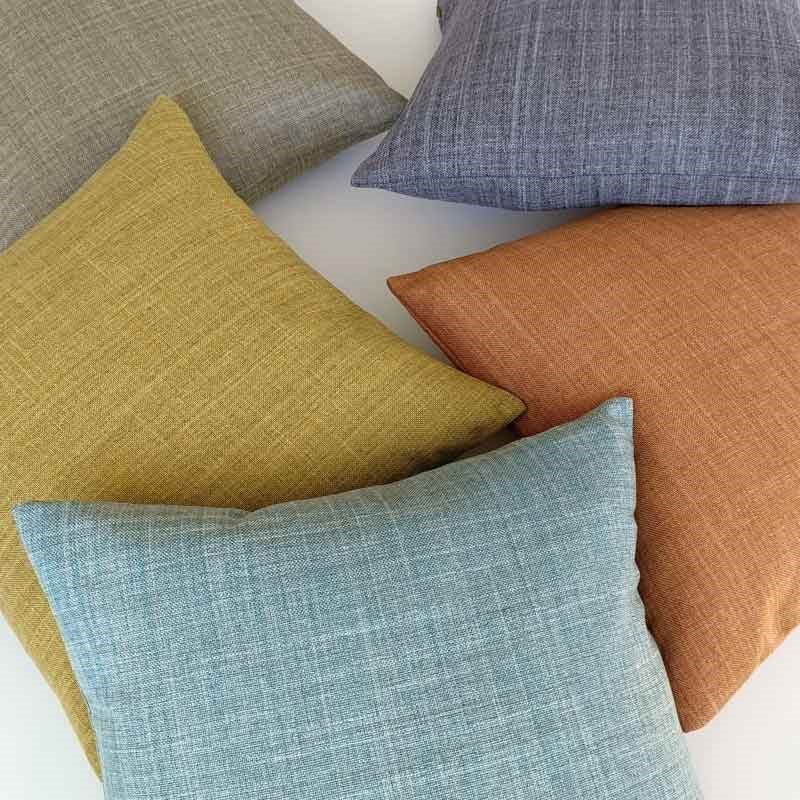 Overton Linen Look Cushion Cover 50cm in mustard