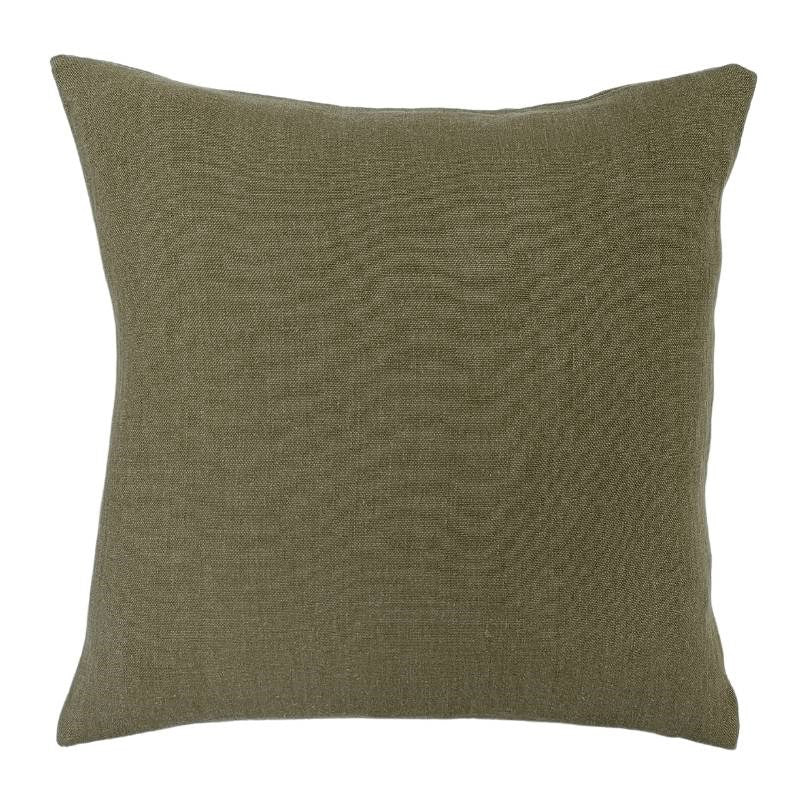 Belgian Linen Cushion Cover 50cm in earthy green