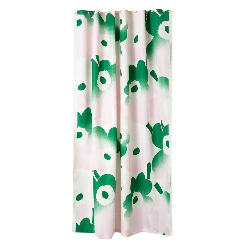 Unikko Haivahdys Shower Curtain 180x200cm in off white, light pink, green