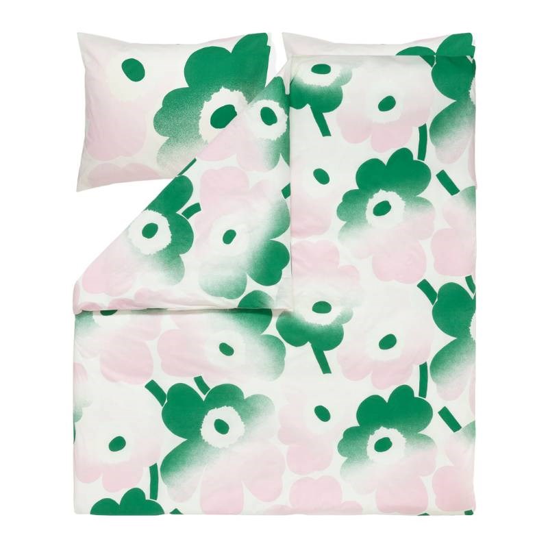 Unikko Haivahdys Duvet Cover 210x210cm in off white, light pink, green