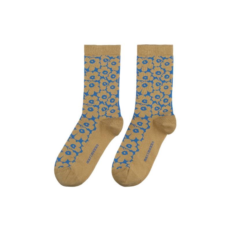 Linjaus Pikkuinen Unikko Socks in beige, blue