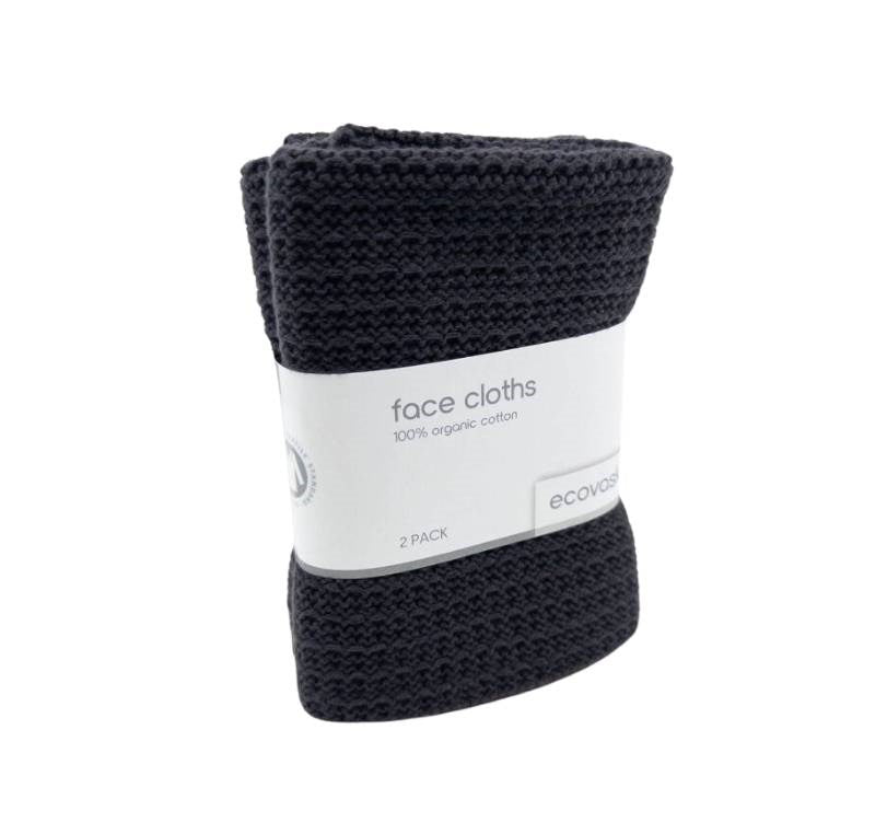 Poppy Seed Organic Knitted Facecloths - Set of 2