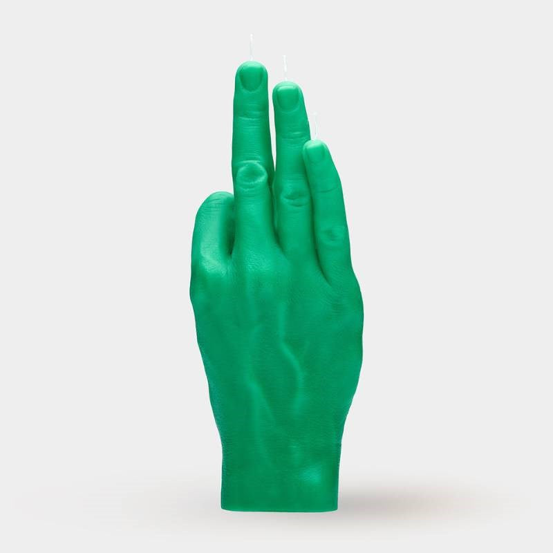 OK Candle Hand in green