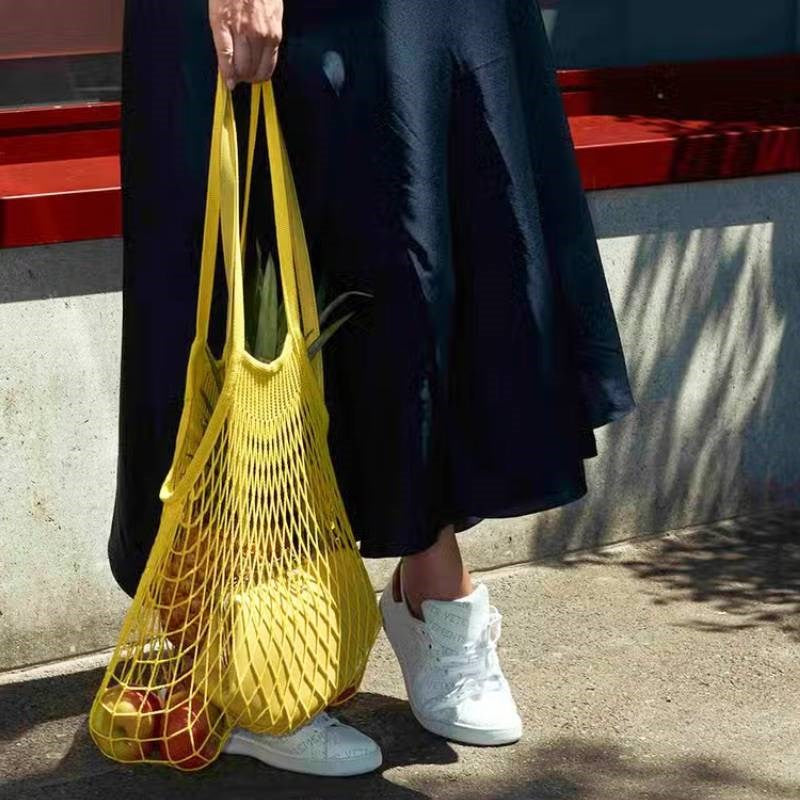 Net Shopping Bag in jaune solarium