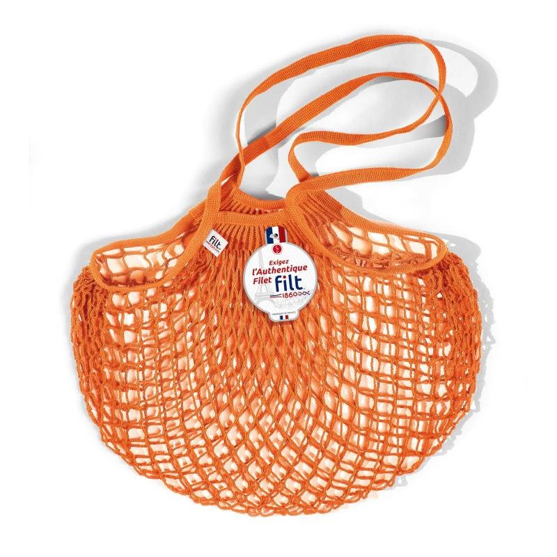 Net Shopping Bag in orange asteque