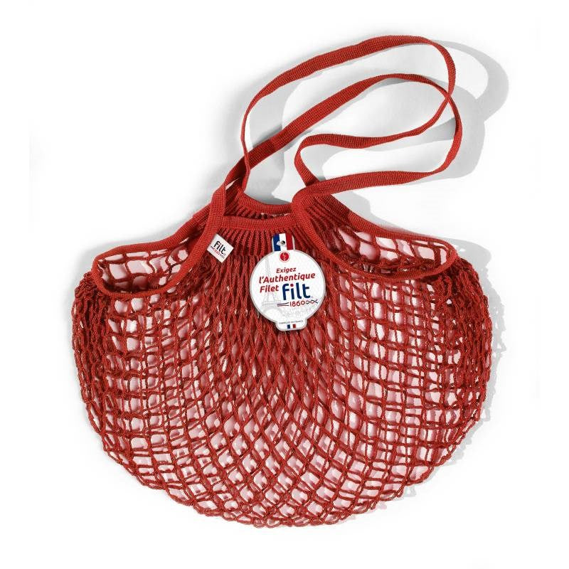 Net Shopping Bag in rouge