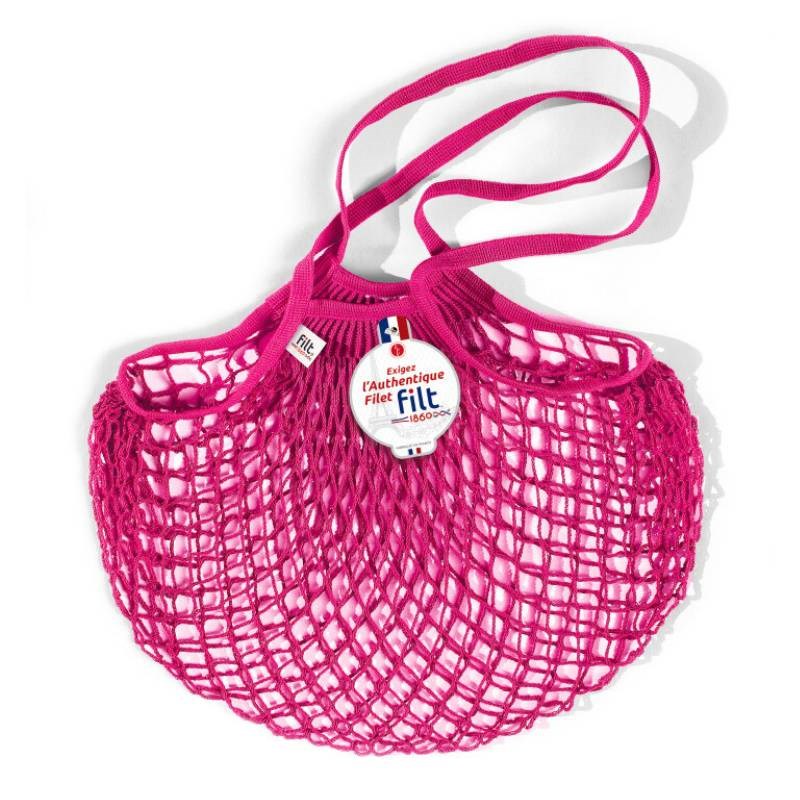 Net Shopping Bag in raspberry