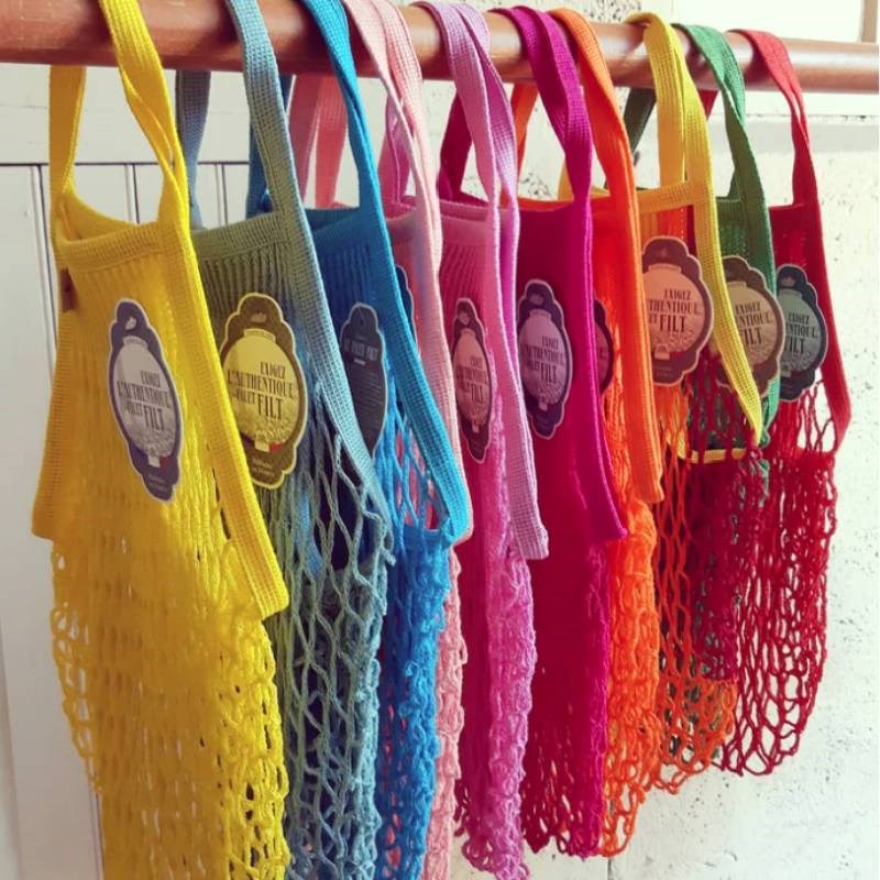 Net Shopping Bag in raspberry