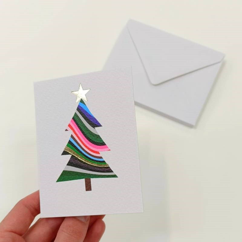 Vibrant Mini Christmas Notecards - 10 Pack