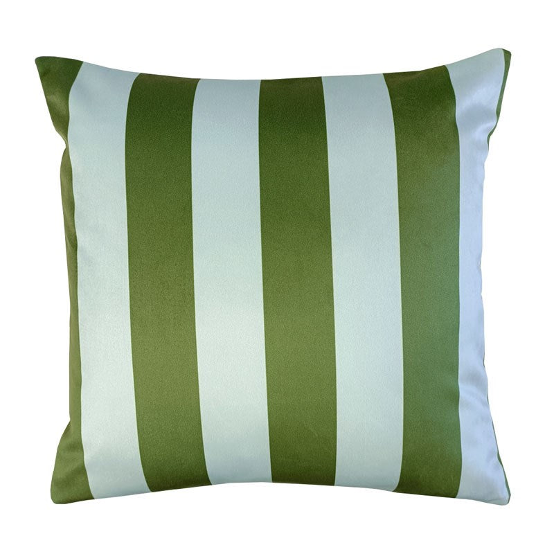 Hendrix Stripe Velvet Cushion Cover 50cm in oasis