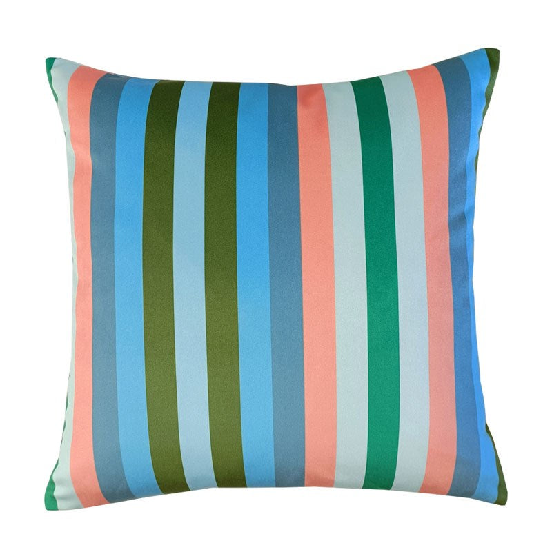 Zeppelin Stripe Velvet Cushion Cover 50cm in coral