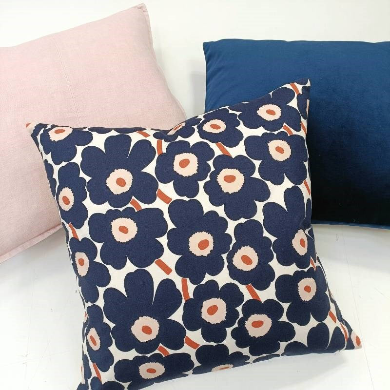 Mini Unikko Cushion Cover 50cm in light brown, navy, tile