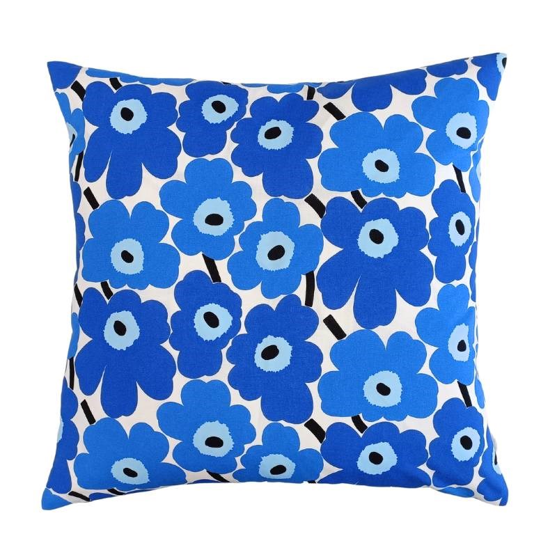 Mini Unikko Cushion Cover 50cm in white, blue